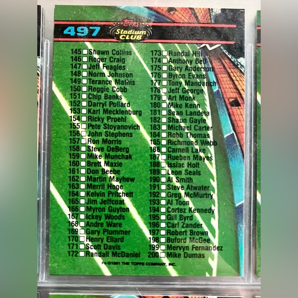 1991 Topps Stadium Club Football Complete Set - Picture 13 of 14